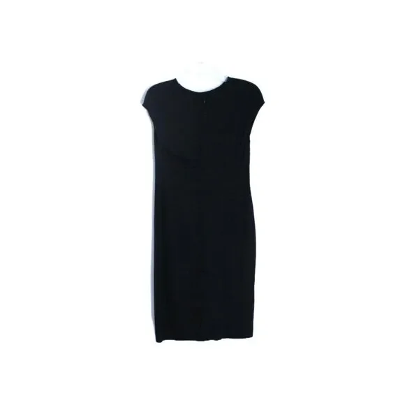 banana republic black sheath dress Black Cap Sleeve Empire Waist Dress
